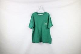 Vtg 90s Chaps Ralph Lauren Mens Large Faded Spell Out Pocket T-Shirt Green USA - £30.89 GBP