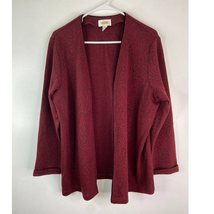 Talbots Open Front Wool Blend Cardigan Sweater Women Size L Paisley USA ... - £17.26 GBP