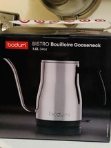 Bodum Bistro Stainless Steel Gooseneck Water Kettle NEW in Box 34oz - $37.39