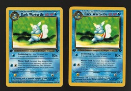 2x 1st Edition Dark Wartortle 46/82 NM Team Rocket Non Holo 60 HP Pokemon - £12.76 GBP