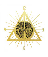 Harry Potter The Deathly Hallows Symbol Laser Cut Out Wall Clock Gold - £29.01 GBP