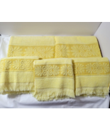 Set 5 Yellow Cannon Monticello Towels 2 Bath + 3 Hand Santa Cruz Fringe ... - $1,043.57 MXN