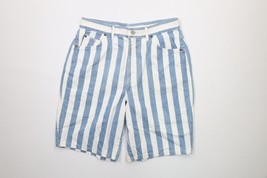 Vintage 90s Streetwear Womens 16 Distressed Striped Baggy Denim Shorts J... - $44.50