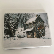 Empty Kiwi winter shoe care kit decorative tin square with winter countr... - $19.75