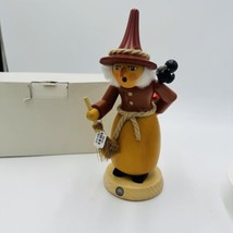 Muller Wooden Halloween Witch Smoker Incense Burner Germany 9in Figurine - £155.21 GBP