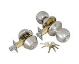 Premier Lock ED06C Stainless Entry Door Knob Double Cylinder Deadbolt 6 ... - $33.95