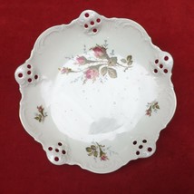VTG ROSENTHAL CHINA MOOSROSE RETICULATED FOOTED CANDY DISH 7,5” DIAMETER... - $11.30