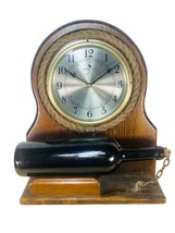 Milford Guild Wall Clock With Bottle Vintage Rare Piece WORKS - £37.96 GBP