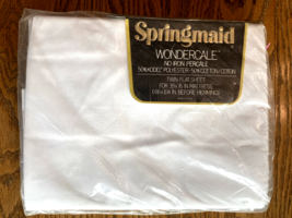 Vintage Springmaid Wondercale Twin Flat Sheet White New Old Stock Sealed - $12.99