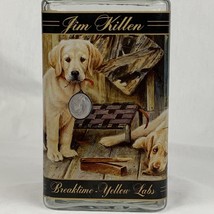Yellow Lab Puppy Dog Glass Coffee Tea Canister Jar 8 Inch 2007 Jim Killen Art - £20.55 GBP