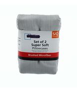 Pillow Case Mainstays Brushed Microfiber Set of 2 Super Soft Pillowcases... - $7.42
