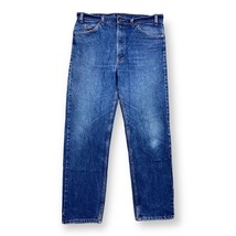 Vintage 90s Levi&#39;s USA 505 Orange Tab Straight Leg Jeans Dark 35x31” 205... - $49.49