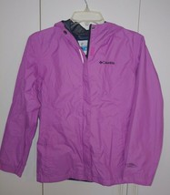 COLUMBIA GIRL&#39;S FUSHIA HOODED WIND JACKET-L(14/16)-WORN ONCE-VERY NICE - £14.00 GBP