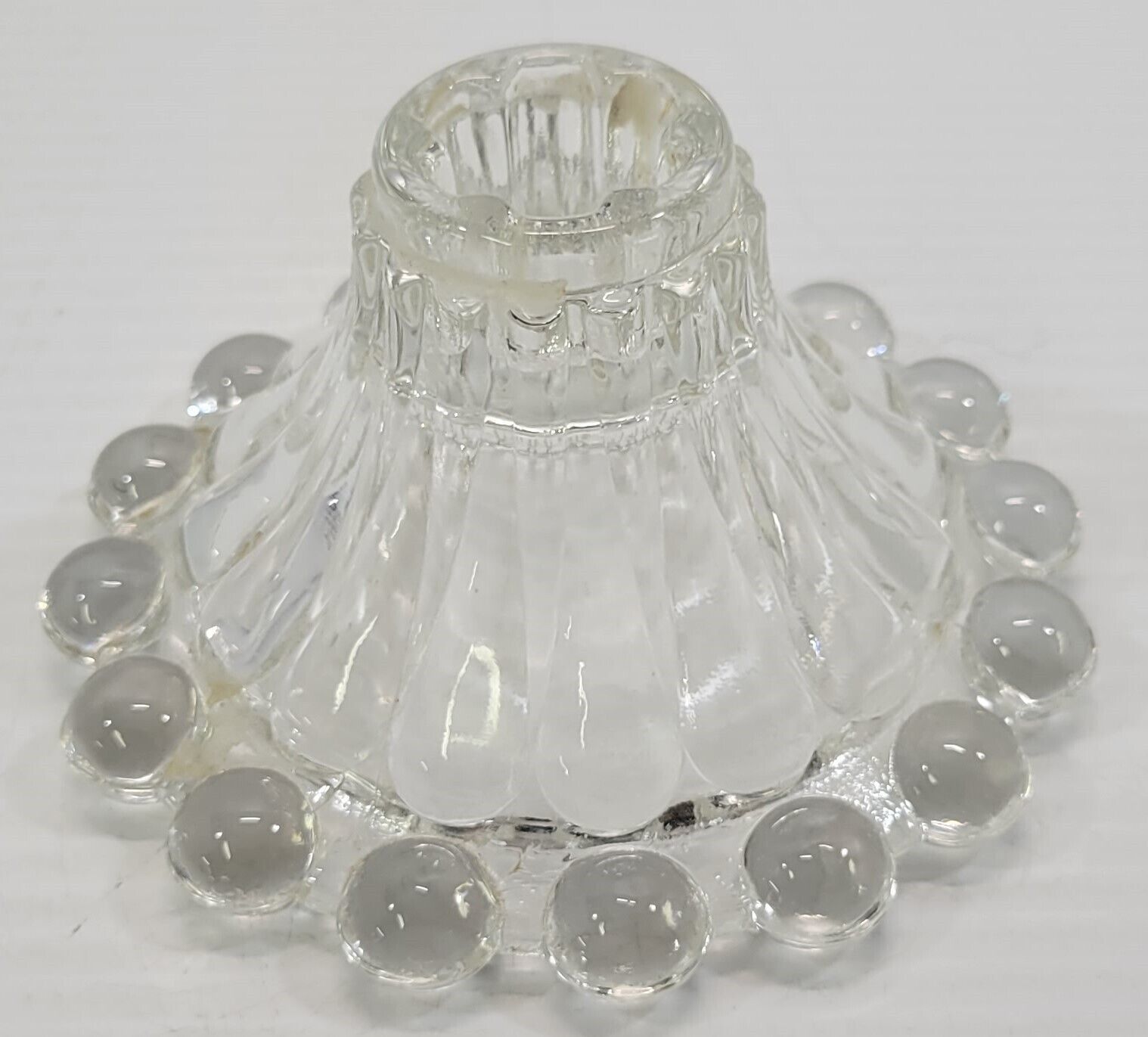 Vintage Anchor Hocking Bubble Edge Boopie Beaded Glass Candle Holder - £6.32 GBP
