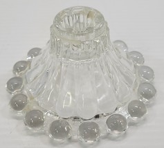 Vintage Anchor Hocking Bubble Edge Boopie Beaded Glass Candle Holder - $7.91
