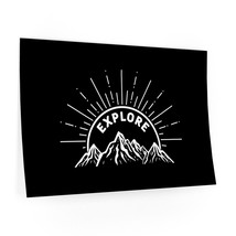 EXPLORE Mountain Range Wall Decal | Sun or Sunset Landscape Print | Nature-Inspi - £24.18 GBP+