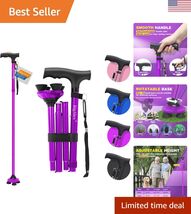 Adjustable Folding Walking Cane with Pivoting Quad Base - Lightweight &amp; ... - $61.85