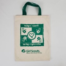 Vintage Girl Scouts Badger Council Spring Registration Canvas Tote 18x14... - £11.85 GBP