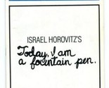 Playbill Israel Horovitz&#39;s Today I Am a Fountain Pen Grant Shaud 1986 - £10.90 GBP