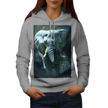 Wellcoda Huge Elephant Walk Womens Hoodie, Nature Casual Hooded Sweatshirt - £28.98 GBP