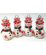 Snowman Placecard Holders Dining Seat Assignment Set of 4 Resin Vintage - $14.20