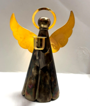 Silverplated Plated Brass Angel figural Candlestick Candle Holder  9&quot; - £14.99 GBP