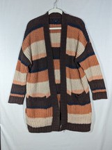 American Eagle Sweater Womens Med Striped Cardigan Open Front Knit - $9.49