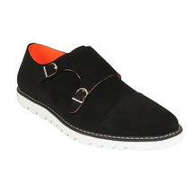 Men Tayno Dressy Casual Soft Suede Comfortable Double Buckle #Freshman S Black image 2