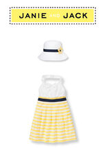 Janie and Jack baby girl "Sunny Stroll" Collection Dress/Hat 2 piece Set... - $74.25