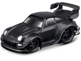 RWB 993 911 Matt Black 1/64 Diecast Model Car by Muscle Machines - $26.88