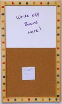 Tack Board Cork Board &amp; Dry Erase Combination Board Overall Size 14x23 w... - £24.38 GBP