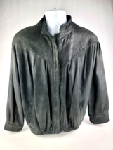 Vintage Marcol lamb suede mens light jacket black cafe racer Size 34 - M... - $79.19
