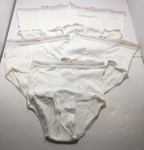 5 Pairs Of Vintage Hanes Men’s White Briefs Size 40 USA Materials 100% Cotton - £34.25 GBP