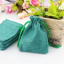 Hot 50 Pcs/Lot 7*9cm Khaki Color  Burlap Linen Jewelry Travel Storage Pouch Mini - £120.06 GBP