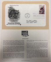 American Wildlife Mail Cover FDC &amp; Info Sheet Raccoon 1987 - £7.75 GBP