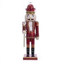 Red King with Scepter Wood Christmas Nutcracker 15 Inch Decoration New - $39.58