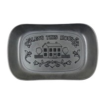Wilton Armetale Pewter Tray Bless This House Rectangle Bread Plate USA Vintage - £12.46 GBP