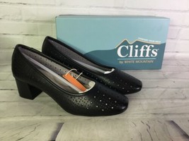 Cliffs White Mountain Womens Size 8 Vayda Leather Laser Cut Comfort Pumps Shoes - £16.66 GBP