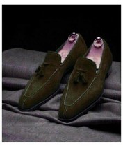 Handmade Brown Suede Shoes, Men Loafer Dress Shoes, Moccasin Shoes For Men - £111.11 GBP