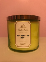 Bath &amp; Body Works White Barn 3-Wick Candle Eucalyptus Mint 14.5 oz - £27.56 GBP
