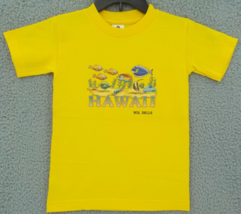 WISCONSIN DELLS T-SHIRT YOUTH SZ S (6/8) YELLOW HAWAII BRIGHT CARTOON FISH - $9.99