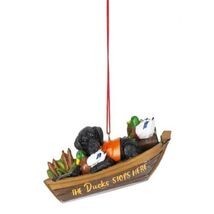 Ganz The Ducks Stop Here Black Lab with Boat Ornament 4 Inch Multicolor - $12.81