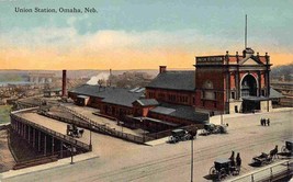 Union Station Railroad Depot Omaha Nebraska 1910c postcard - £5.55 GBP