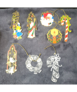 Lot 8 Tamerlane Christmas Ornaments 6 Color Enamel on Metal + 2 White Wi... - $698.02 MXN