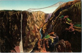 Tichnor Bros. Postcard Suspension Bridge over Royal Gorge Colorado - £6.19 GBP