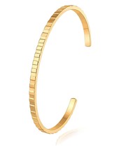 Dainty Gold Bar Bracelet for Women Simple Delicate Thin Cuff - $40.09