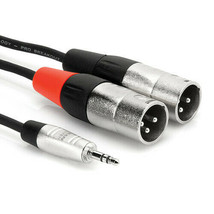 Hosa - HMX-003Y - 3.5mm TRS Stereo to Dual 3-Pin XLR Male - 3ft /1m - £17.39 GBP