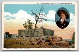 Buffalo Bill Grave Lookout Mountain Cameo Inset Denver Mt Patk CO Postca... - $5.95