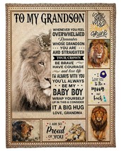 You Are My Sunshine Lion Lover Custom Blanket Gifts For Grandson From Grandma - £45.50 GBP+