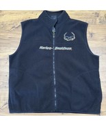 Vtg Harley Davidson Fleece Vest Men Black 2XL* Full Zip Motorcycle Biker... - $544.14 MXN